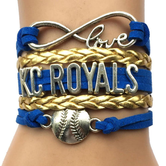 infinity love kc royals baseball bracelet handmade free just pay shipping