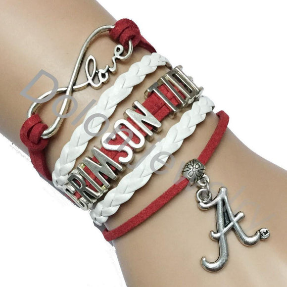 infinity love alabama crimson tide team bracelet free just pay shipping