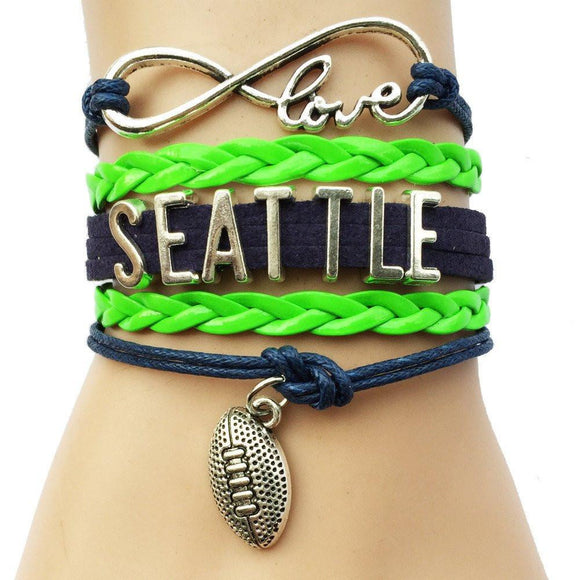 seattle seahawks navy green bracelet