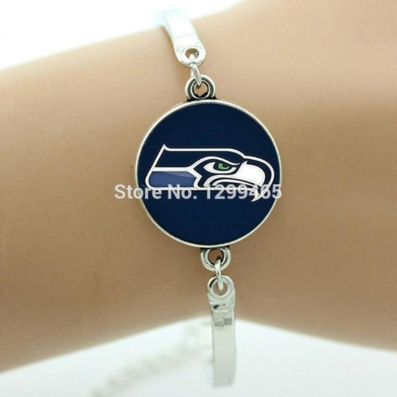 seattle seahawks silver bracelet