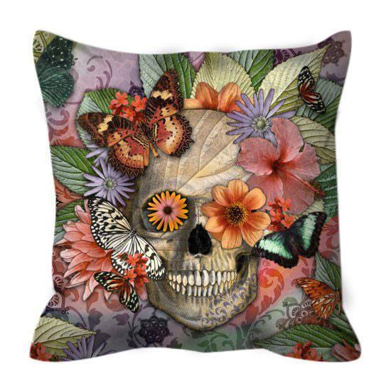 sugar skull throw pillow