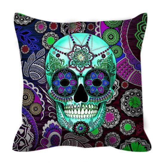sugar skull throw pillow
